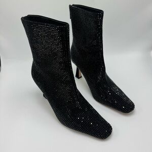 Lola Cruz Kiolo Boot Black Jeweled Sz 37 US 7 Bling Party New Years Eve Sparkle